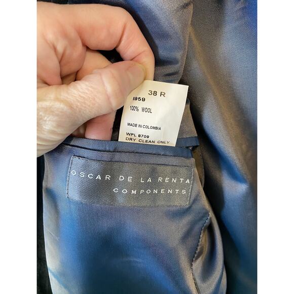 Oscar De La Renta Mens 38R Blazer Sportscoat Gray Wool Jacket Business Office - Picture 8 of 14